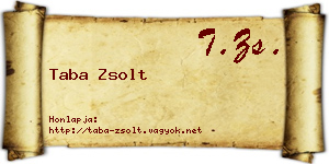 Taba Zsolt névjegykártya